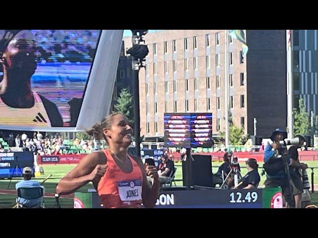 100m Hurdles 2024 U.S. Olympic Trials Round 1 Heat 4, Lolo Jones, Keni Harrison, Grace Stark