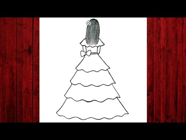 Easy girl backside drawing for beginners  easy girl drawing  girl drawing