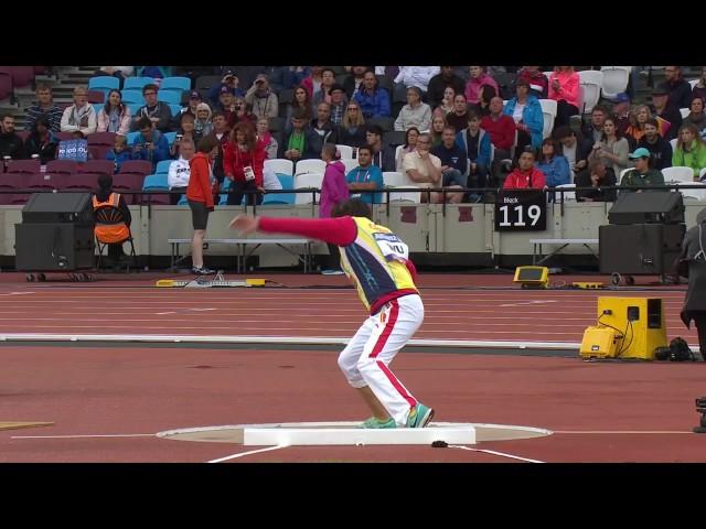 Qing Wu | Gold Women's Shot Put F36 | Final | London 2017 World Para Athletics Championships