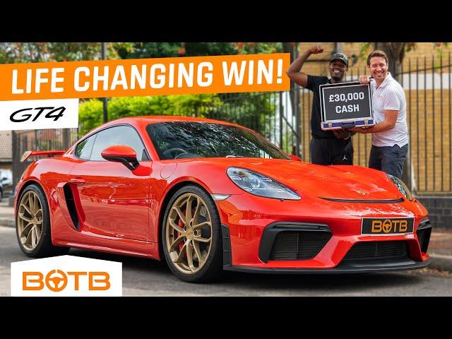 Mitcham Man's Life Changed! Porsche 718 GT4 + £30,000 CASH. BOTB Car Winner