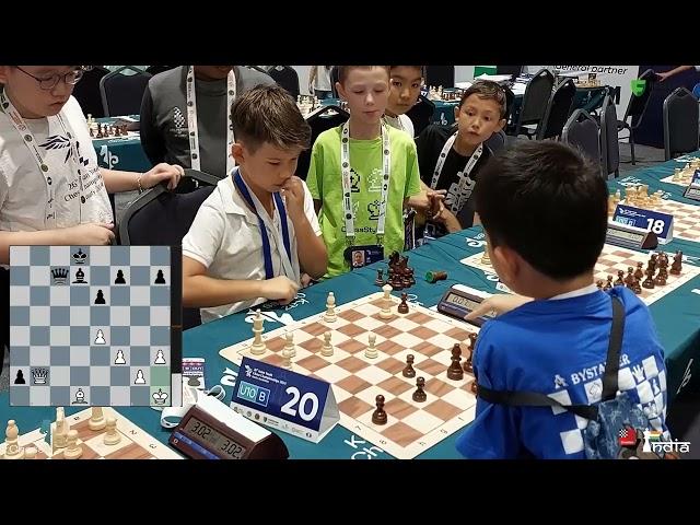 Crowd loves watching Queen endgame - German vs Martin | 26th Asian Youth Blitz U-10 Open