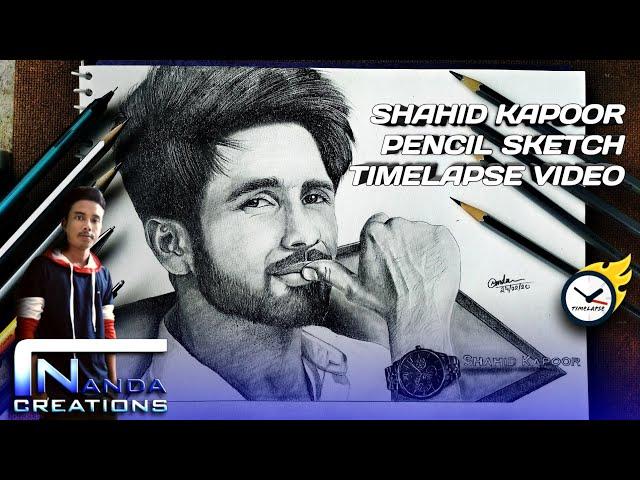 Shahid Kapoor Pencil sketch step by step |Happy Birthday 2020 | Nandacreations