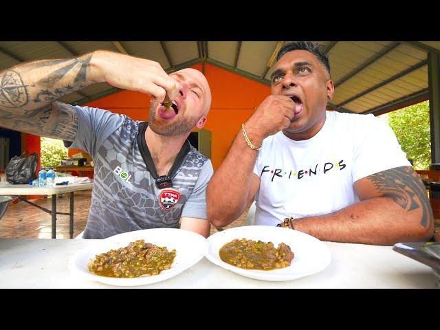 Exotic BUSH FOOD in TRINIDAD!! Curry Armadillo & Iguana in Caura, Trinidad!!