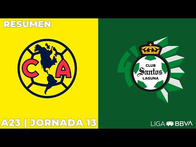 Resumen y Goles | América vs Santos | Liga BBVA MX | Apertura 2023 - Jornada 13