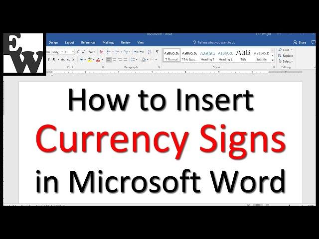 How to Insert Currency Signs in Microsoft Word