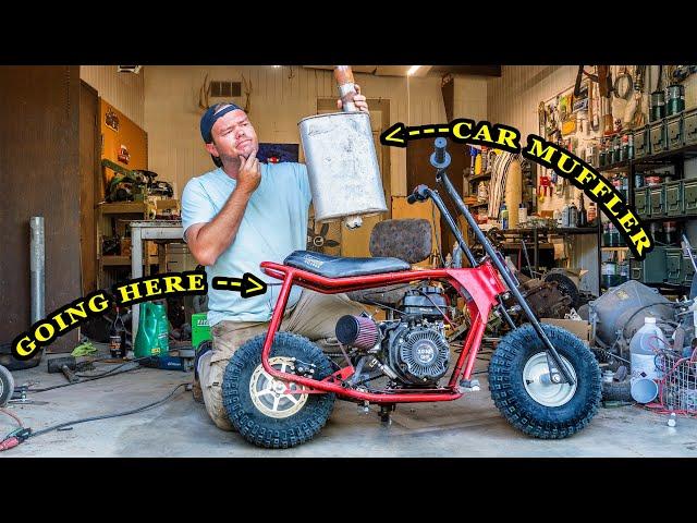 What happens when you put a car muffler on a minibike/go-kart?!