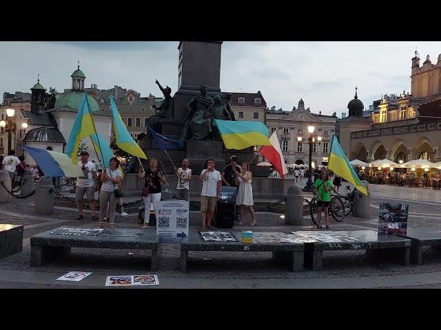 John Gora & Eddie Biegaj Poland Tour - Krakow Market Square - 2023 - Ukraine supporters