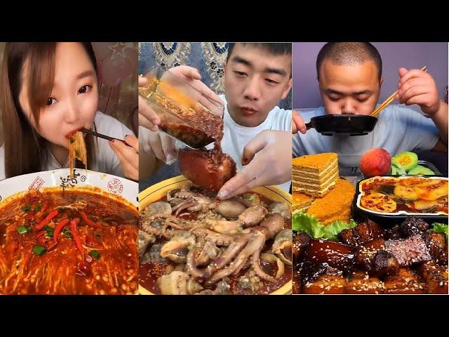 Chinese people eating - Street food - "eat all the roast pork, shrimp, squid and seafood" #20