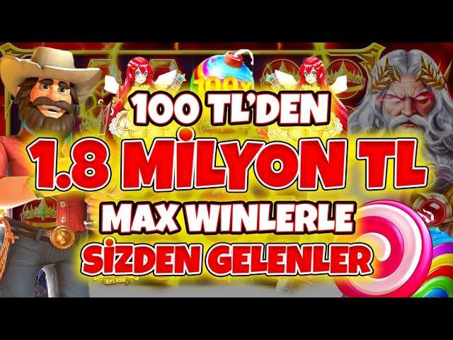 Slot Oyunları  Sizden Gelenler  100 TL 'den 1.8 Milyon TL Kazanç Tebrikler |  Max Win Kazançlar