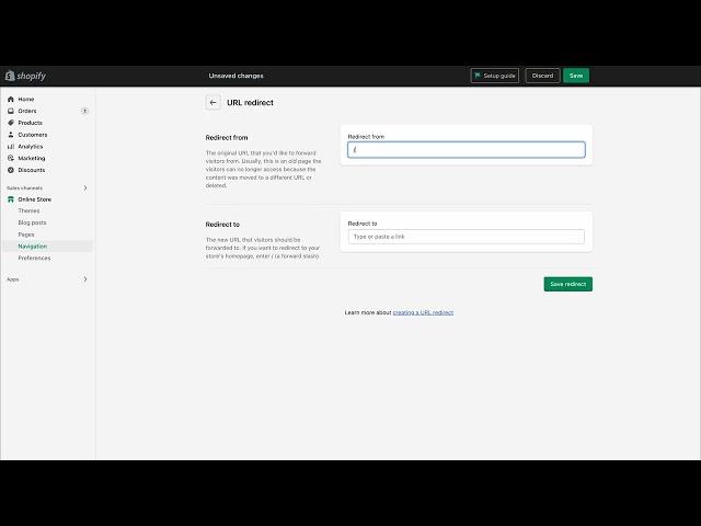 How to add a URL Redirect in Shopify in 15 Seconds