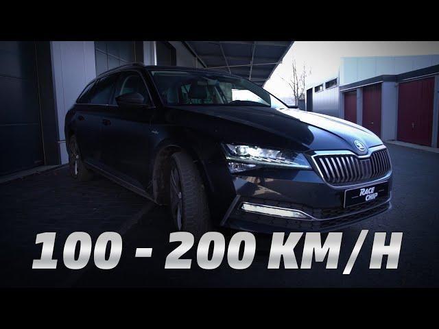 Skoda Superb 2.0 TSI - Acceleration 100 – 200 KM/H RaceChip vs. Stock