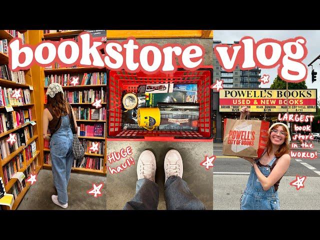 book shopping at the world’s LARGEST bookstore!!  powell’s books vlog + huge haul!