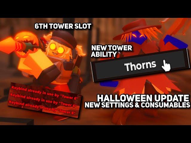 6th Tower Slot? | New Tower Ability? | New Settings & Consumables | TDS Halloween Update 2024