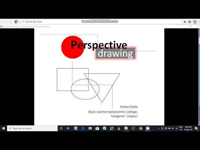 ID205/CA124/Perspective Drawing By Suhas Dutta HOD Gwpc Sanganer