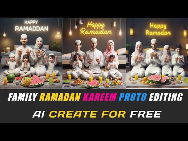 How To Create Ai Ramadan Family Photo Editing | Ramzan photo  | Ai bing image creator tutorial