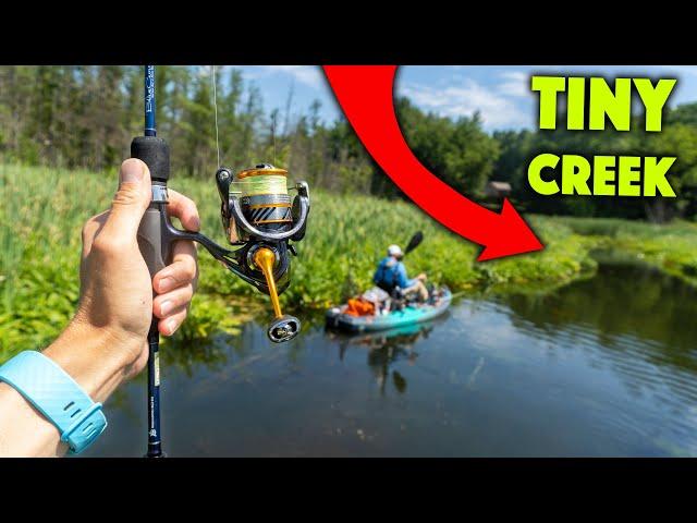 We Kayaked Deep Into A TINY CREEK For Nonstop Fishing Action!