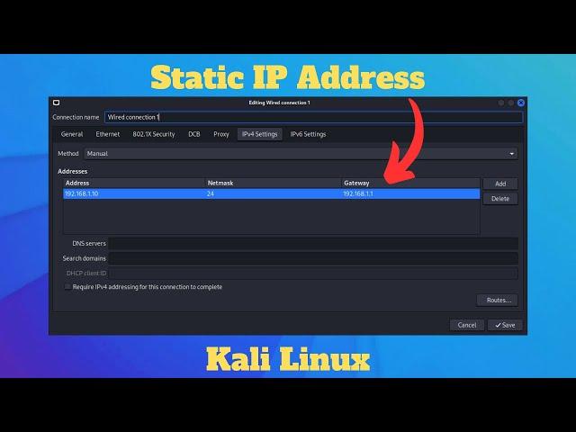 How to set Static IP Address on Kali Linux