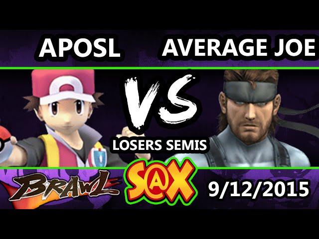 S@X Monthly - Average Joe (Snake) Vs. VGBC | Aposl (Pokemon Trainer) SSBB Losers Semis - Smash Brawl