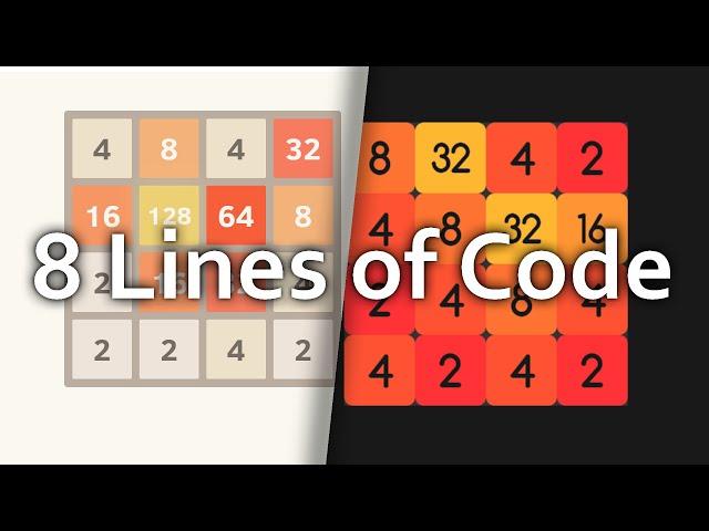 Making 2048 in 8 lines of code