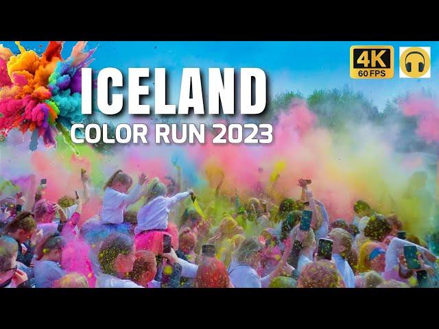 Icelanders Know How to Have Fun! Color Run Marathon 2023! Reykjavik, Iceland June, 2023