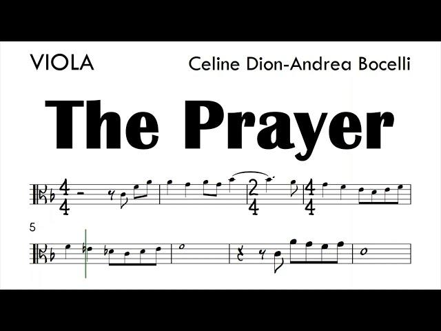 The Prayer Viola Sheet Music Backing Track Play Along Partitura