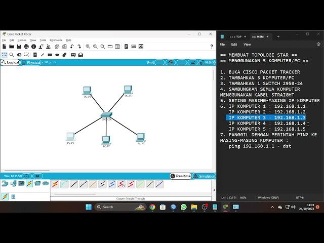 MEMBUAT TOPOLOGI STAR DENGAN APLIKASI CISCO TRACKER