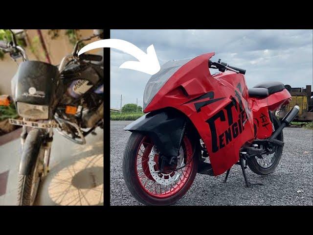 splendor modified to sports bike converted to hayabusa