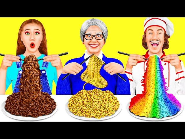 أنا مقابل جدتي في تحدي تحضير الطعام | المأجورون الأبوة والأمومة FUN FOOD