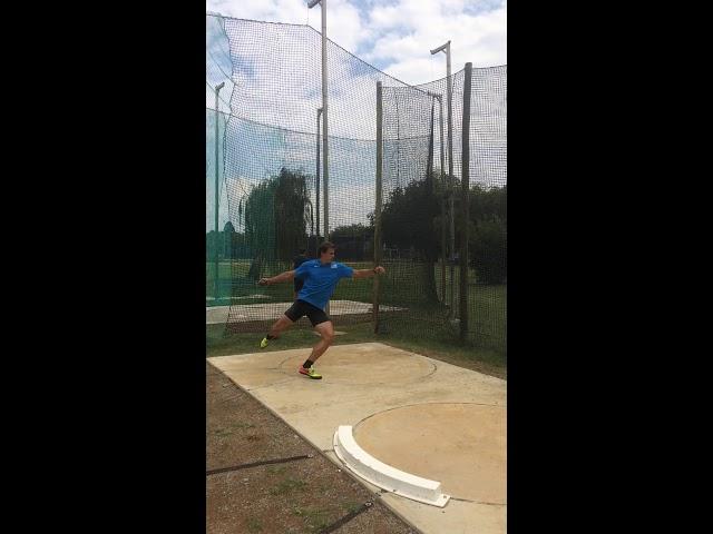 Adam Helcelet Discus Throw side view training camp 2018