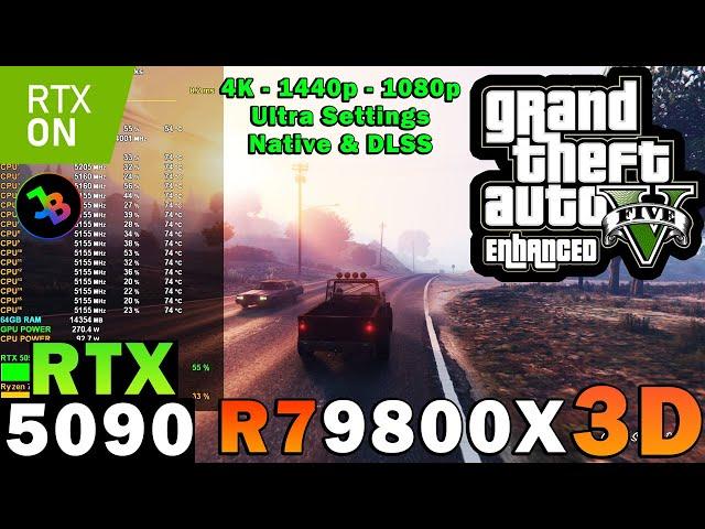 GTA 5 Enhanced Ray Tracing | RTX 5090 | R7 9800X3D | 4K - 1440p - 1080p | Maximum Settings