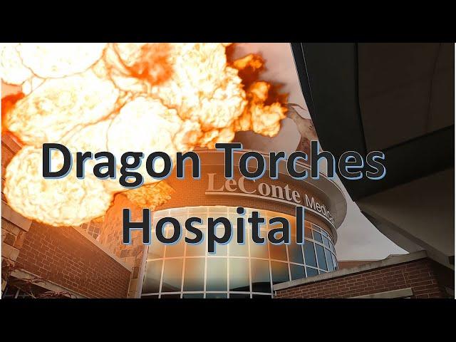 Dragon Torches Building with Fire Breath