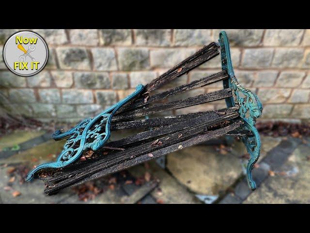 Broken Collapsed Vintage Garden Bench - Complete Restoration