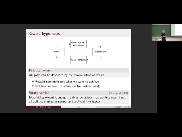 A short course on reinforcement learning (Lecture 1) by Hugo Touchette