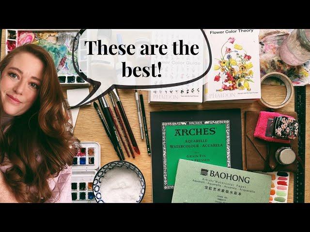 My favorite watercolor supplies I use every day and why!