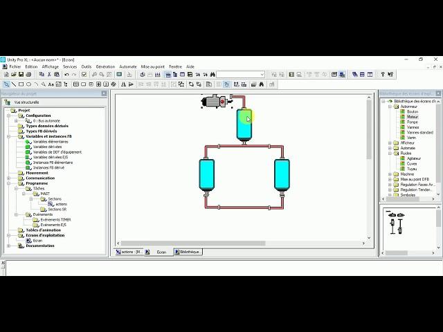 Ecran d'exploitation UNITY PRO XL