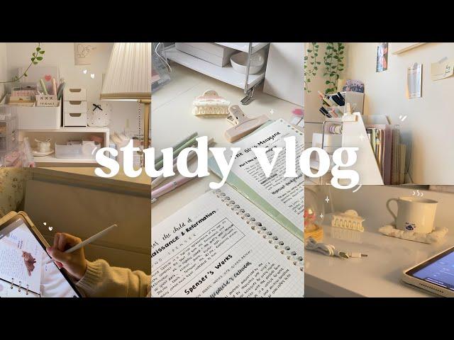 STUDY VLOG | study productive, notes, pinterest, motivation ˚ ༘