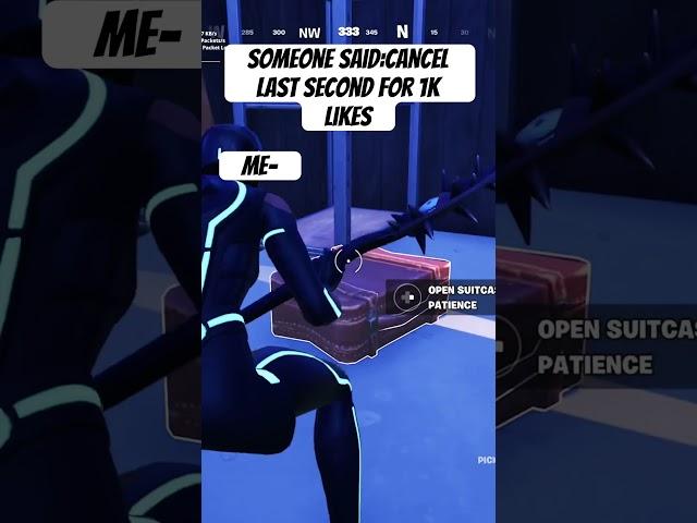 Canceling last second  #fortnite #viralshort #subscribe