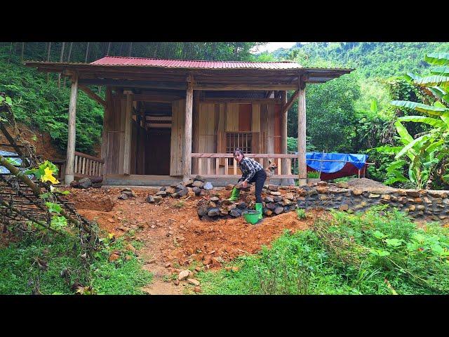 Building stone embankments to prevent landslides - Living alone in the forest / Loan Bushcraft.