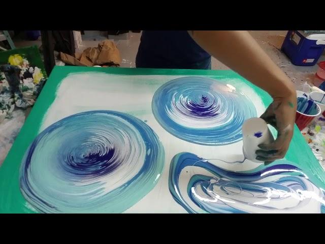 BIG DOUBLE RING POUR / Acrylic Pouring / Fluid art /  Acrylic Paint / ABSTRACT ART