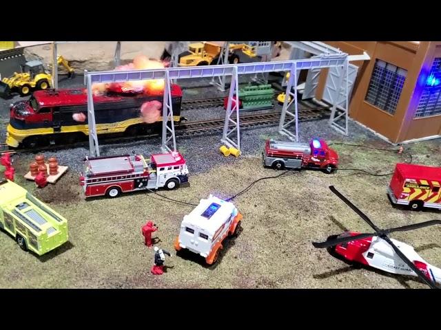 HO Scale Fire Scene