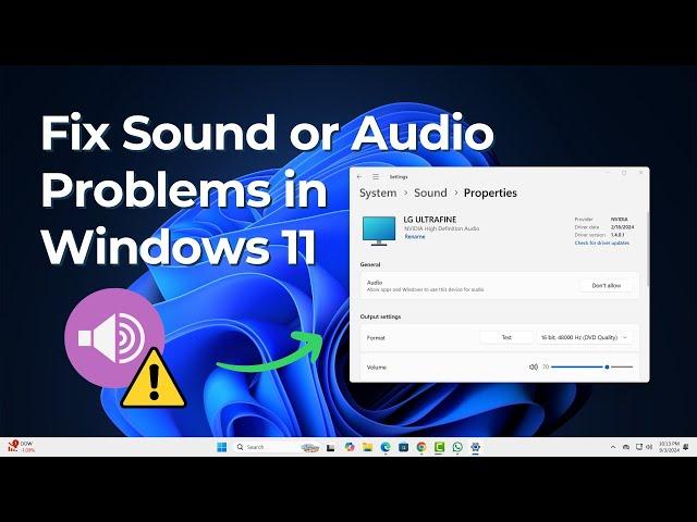 How to Fix Sound or Audio Problems in Windows 11