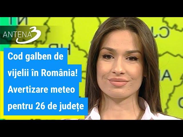 Cod galben de vijelii în România! Avertizare meteo pentru 26 de județe