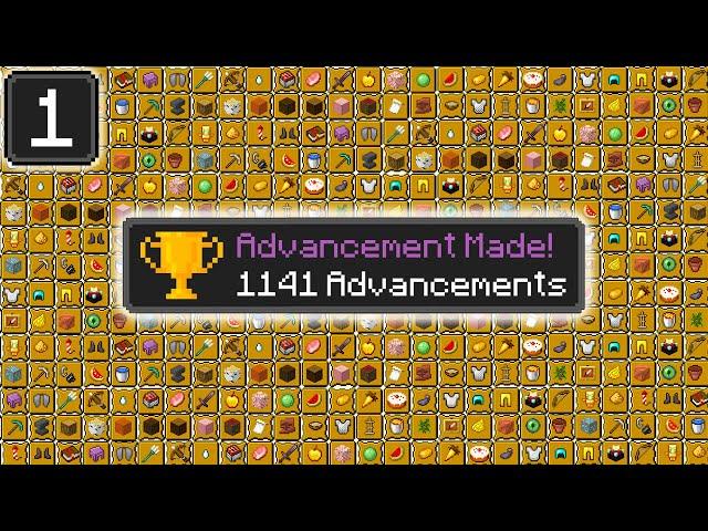 Getting ALL 1,141 Advancements in Minecraft - Day 1