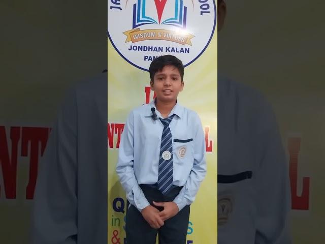 JAY INTERNATIONAL SCHOOL.  Subhash student of grade 10th village Naultha