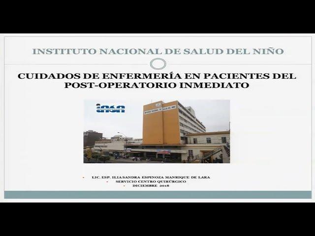 CUIDADOS DE ENFERMERÍA EN PACIENTES DEL POST-OPERATORIO INMEDIATO