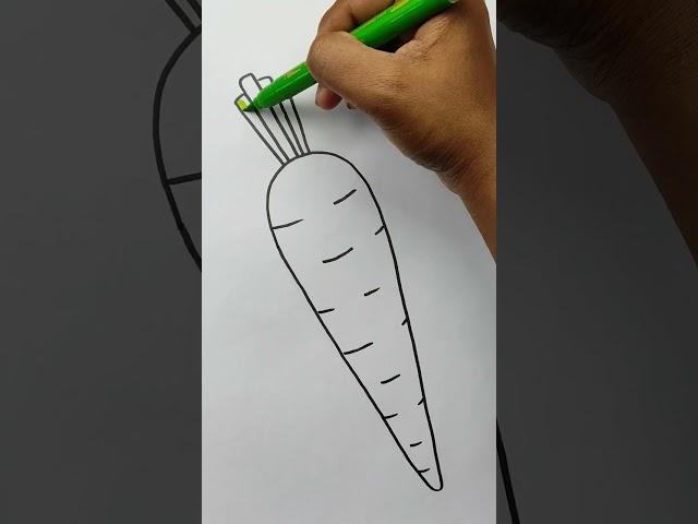 Easy Carrot drawing #youtubeshorts