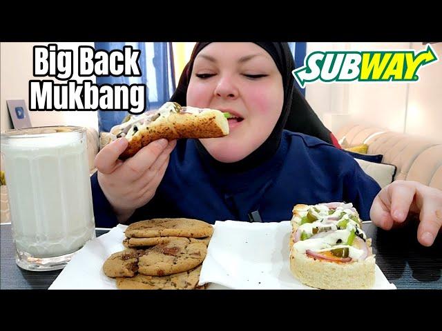 SUBWAY ASMR MUKBANG SOFT CHOCOLATE CHIP COOKIES WITH MILK AND CHEESE TOASTIES