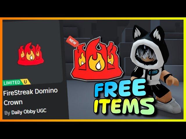 New FREE LIMITED UGC items , How to get FREE UGC ITEMS FireStreak Domino Crown on ROBLOX