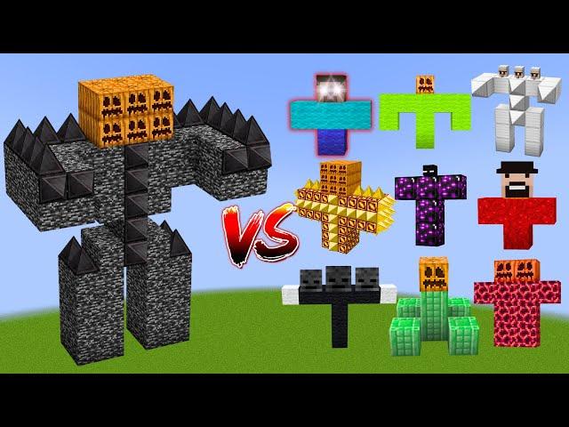 TITAN BEDROCK GOLEM vs All Minecraft Bosses - Minecraft Mob Battle