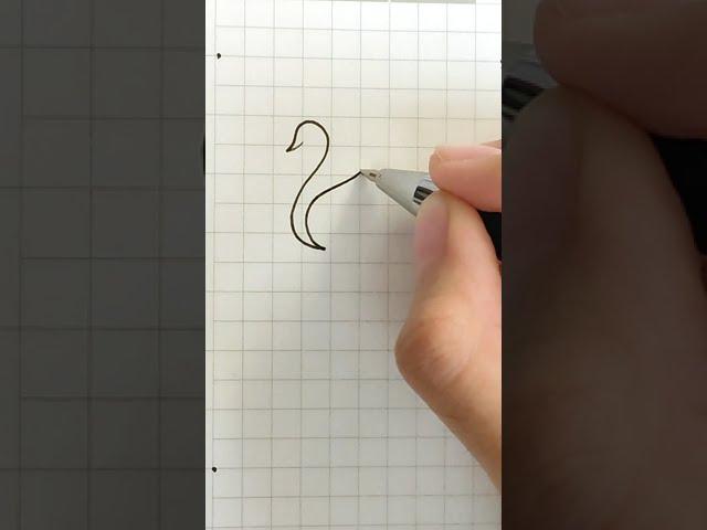  Drawing swan  in one stroke | continuous line art/drawing